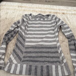 Lulu lemon Gray and Heather Stripe Long Sleeve Top